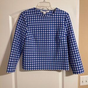 Diane Von Furstenberg Giselle Gingham Crop Top
